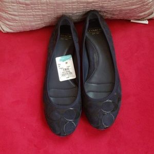 Pre-loved COACH Navy flats, sz8